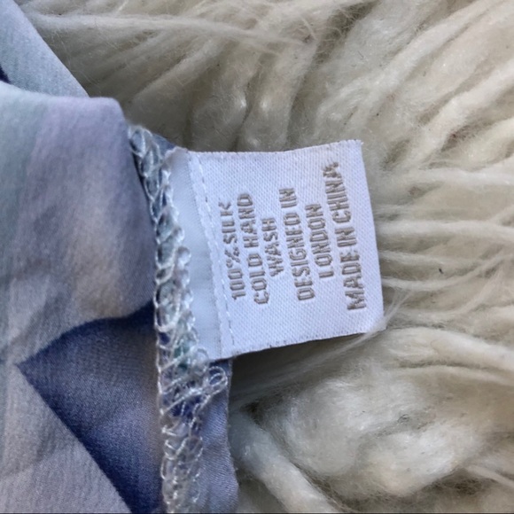 Asceno Silk Stain Glass Printed Blue Multi Side Slit Racerback Tunic Top EUC S - Picture 6 of 7